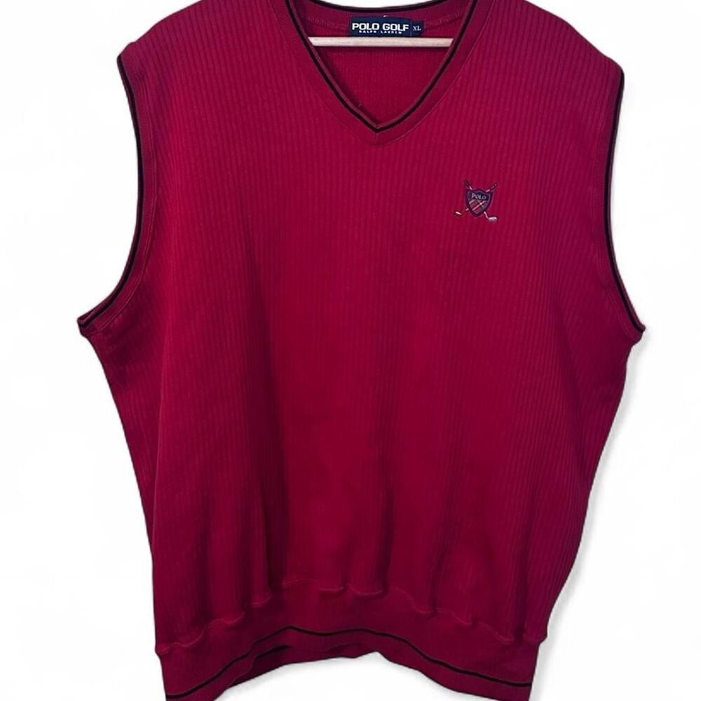 Ralph Lauren Mens Red Preppy Golf Vest